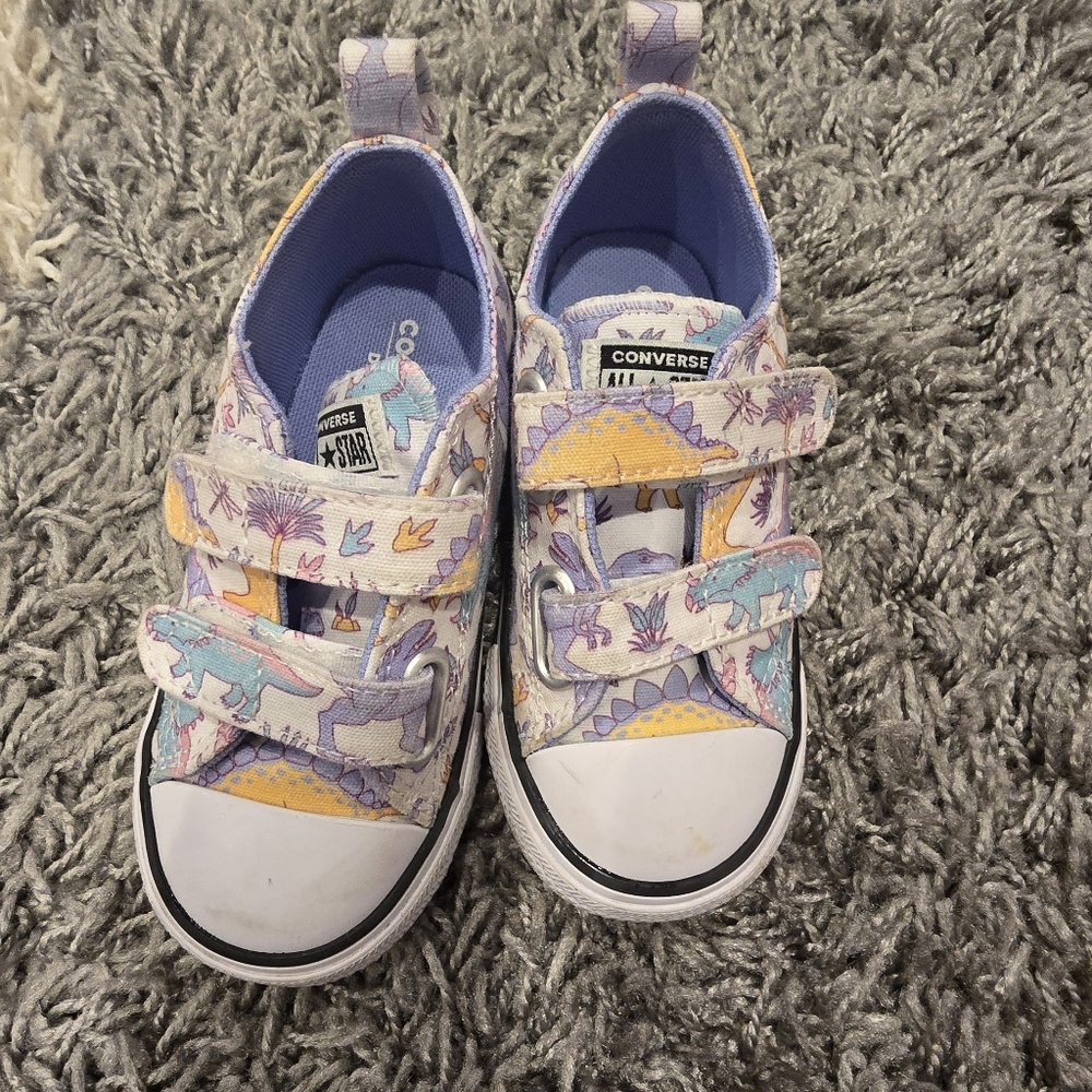 Converse Kids' Pastel Dino Patterned Velcro Sneakers Toddler 8